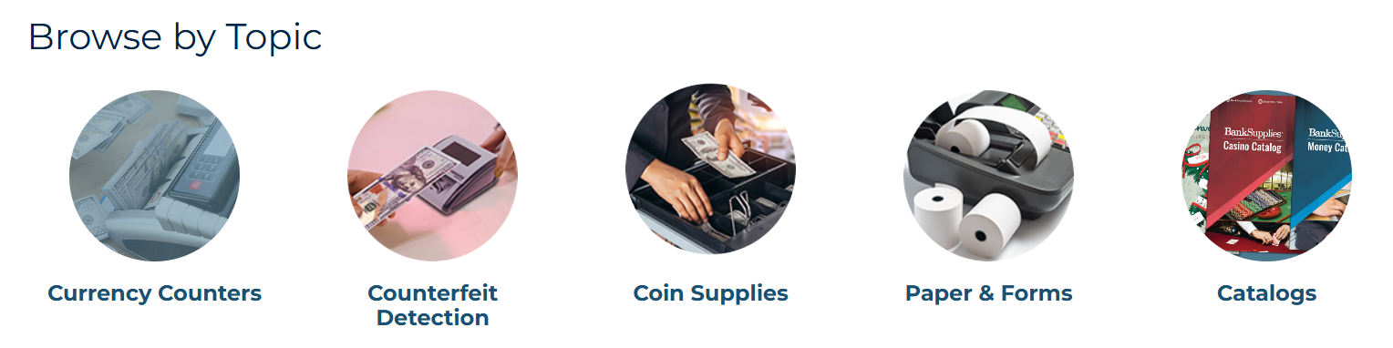 Screenshot of BankSupplies website resources page